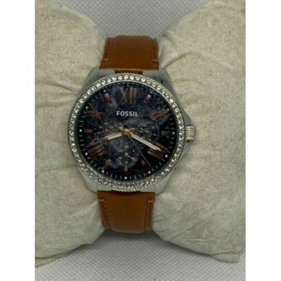 Fossil AM4632 Men's Brown Leather Analog Black Dial Quartz Genuine Watch Aa62 - Picture 2 of 9